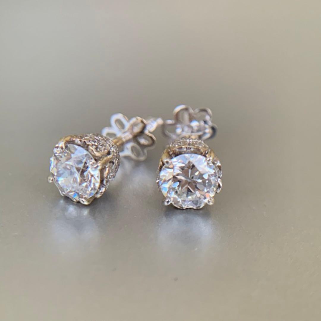 victorianboxベルエポックスタイルダイヤモンドピアス