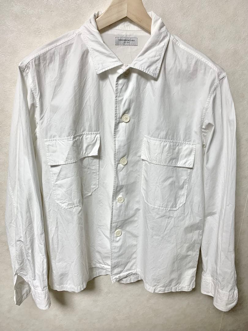 最終価格 トゥモローランド シャツブルゾン ホワイト⑫