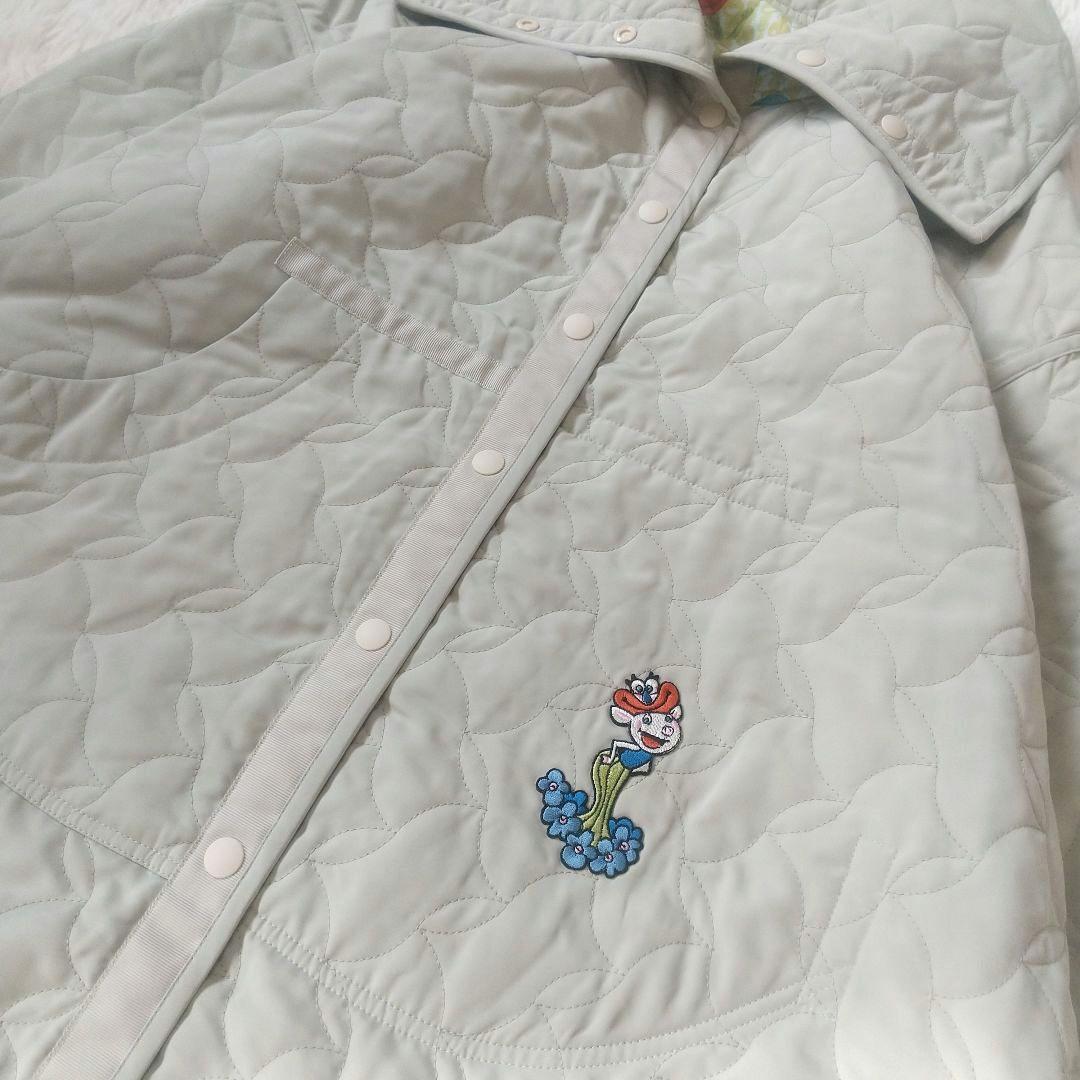 【美品】アルベロベロ リバーシブル キルトコート 刺繍 総柄 フリー