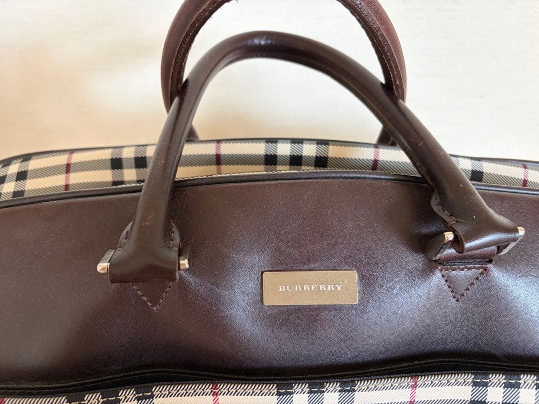 Burberry チェック柄ボストンバッグ 大容量 旅行用