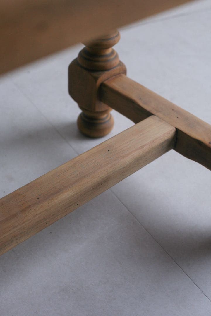 フランス　ローテーブル　サイドテーブル　無垢財　オーク材　ブロカント　古家具