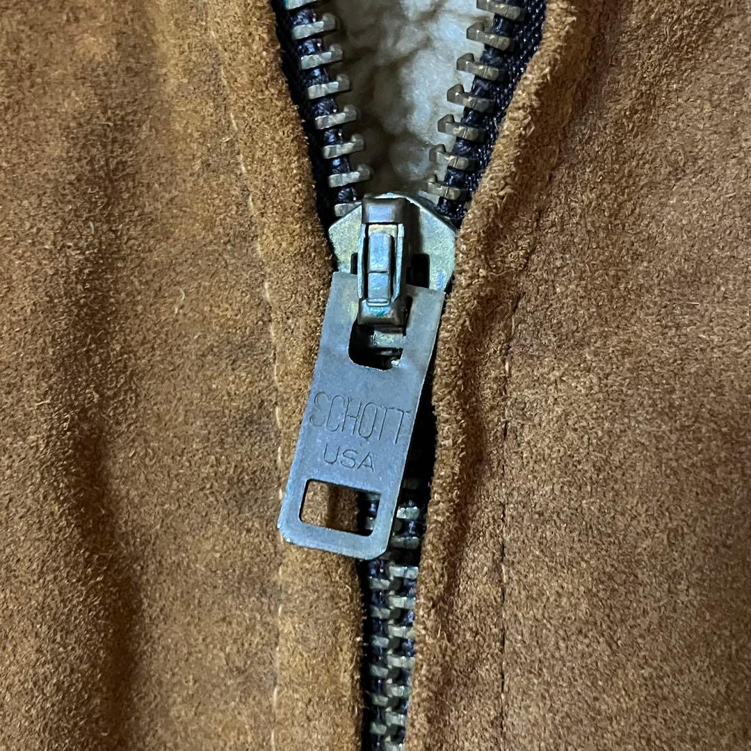 80's Schott スエード レザージャケット USA製 ジップアップ 42
