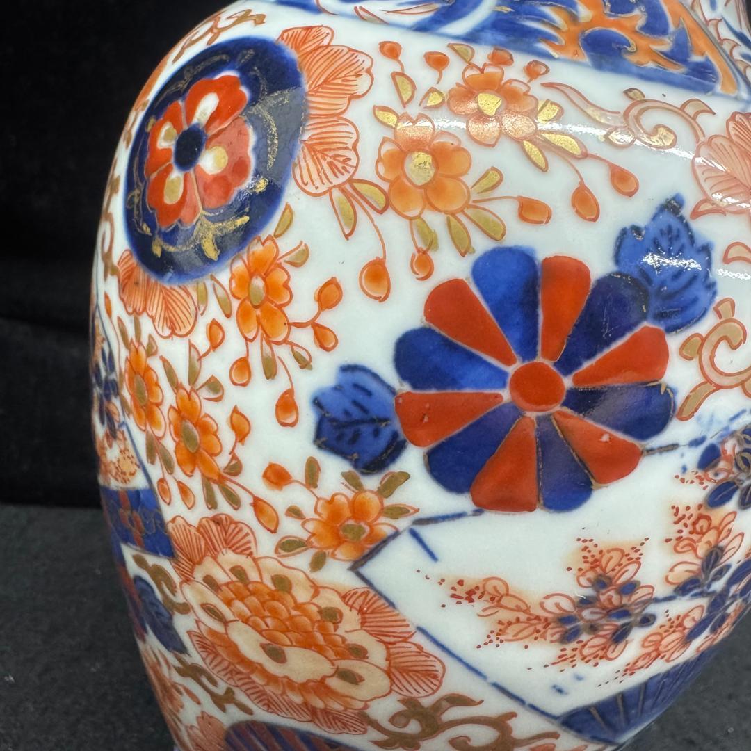 希少‼　香蘭社　明治　オールド 赤絵錦　金欄手　花瓶　壺　時代物