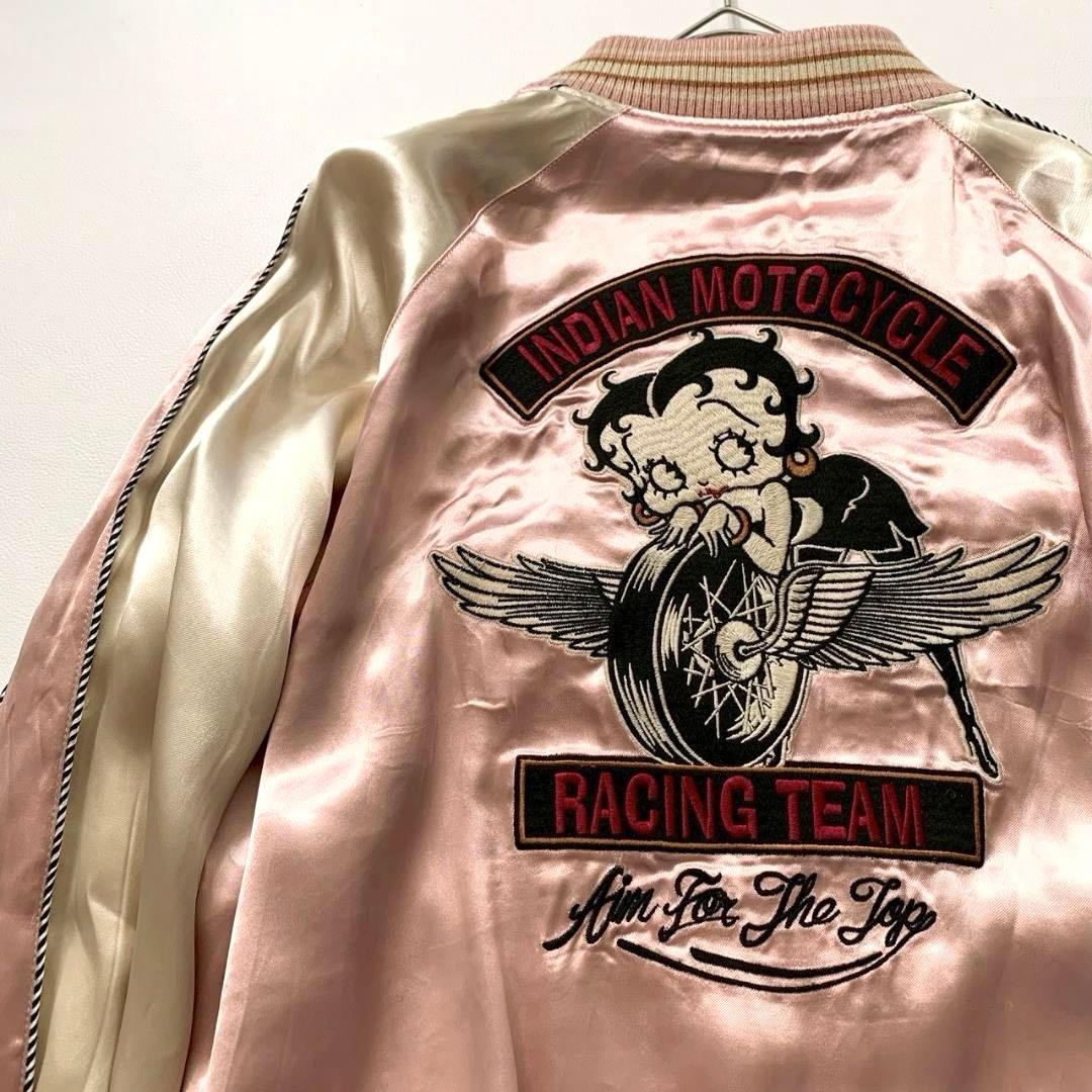 【またしち】インディアン×ベティブープ リバーシブル 刺繍 スカジャン