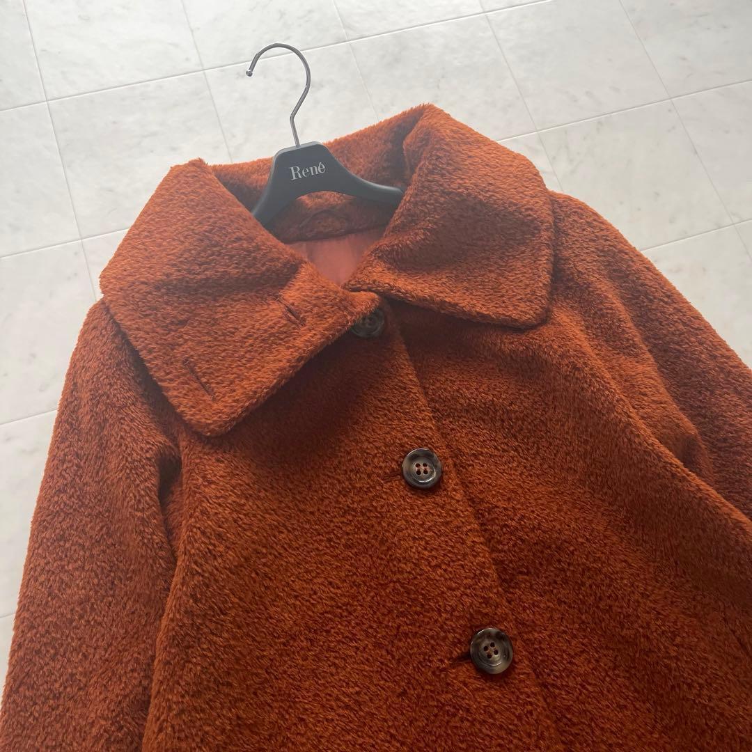 美品♡マックスマーラ 大きいサイズ 42 アルパカシャギーコート オレンジ