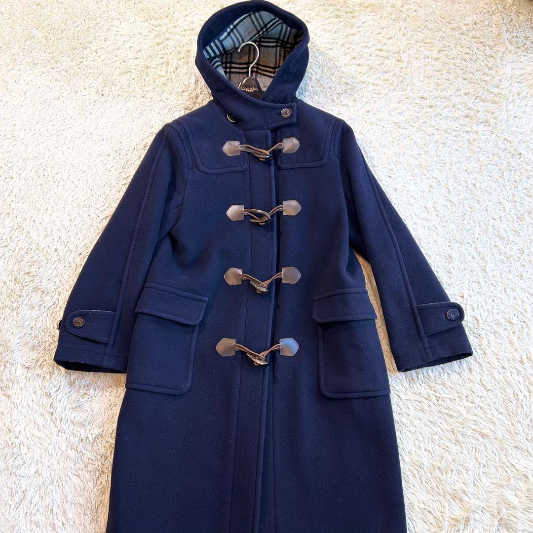 希少✨️BURBERRY ノバチェック ダッフルコート ネイビー グレー XS