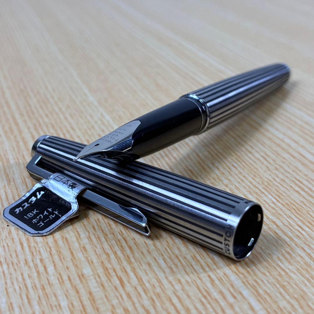 【希少】PILOT パイロット 万年筆 カスタムストライプ ペン先F 細字