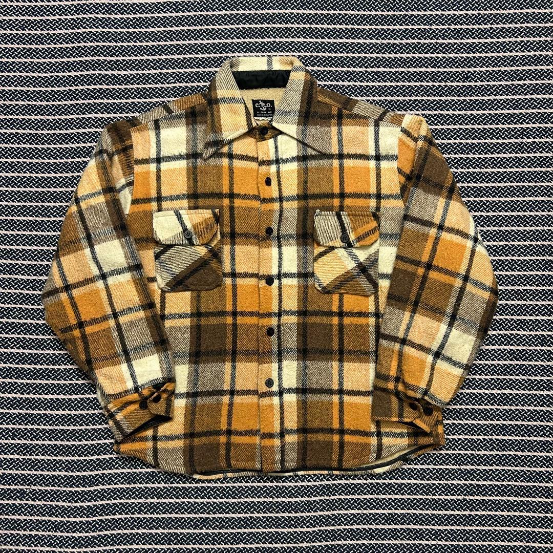 か*れ様 CPO 60s 70s 古着　ウールチェックシャツ　肉厚