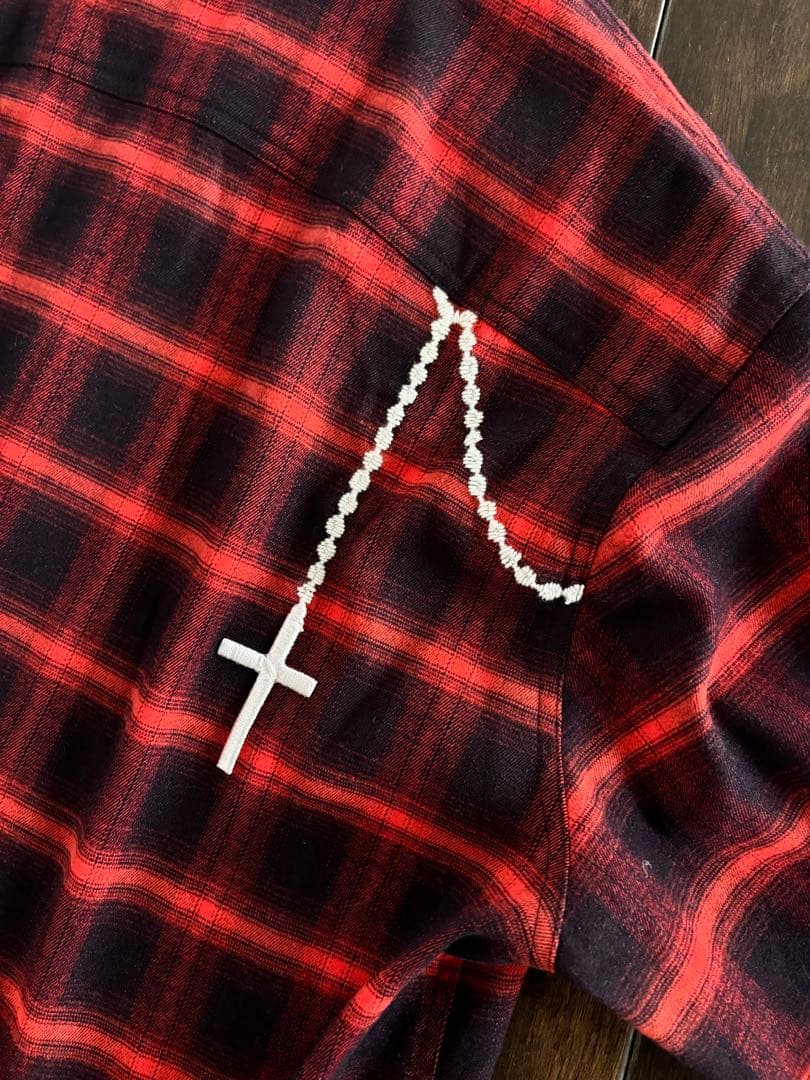 WIND AND SEA/未使用近 サンタクルーズ オンブレチェック 赤×黒 M