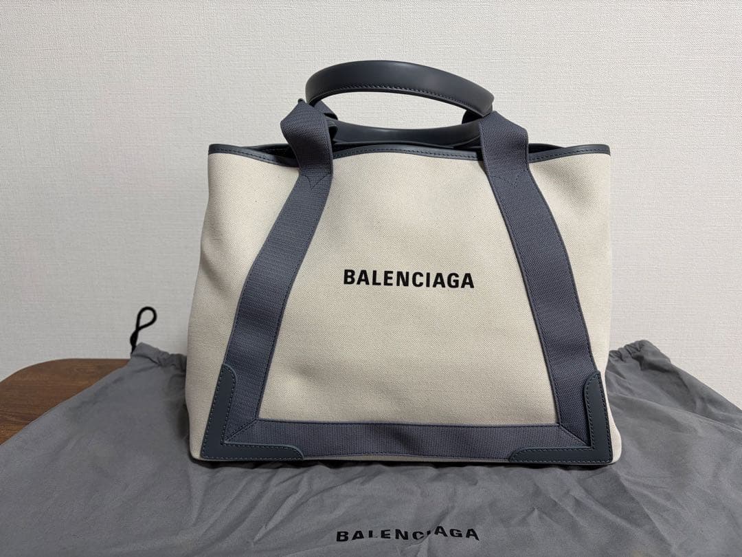 BALENCIAGA バレンシアガ トートバッグ アイボリー グレー ポーチ付き