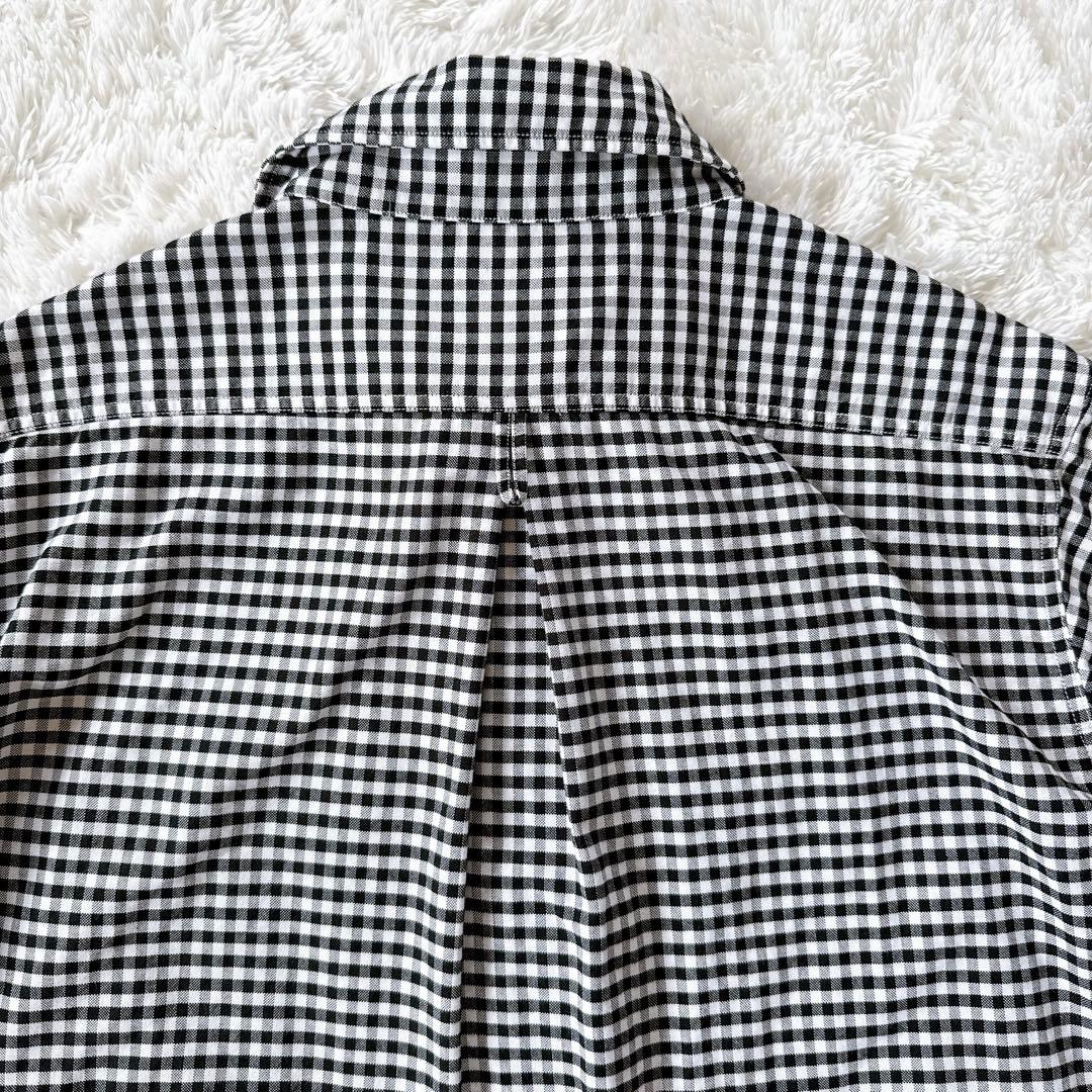DANTON ダントン 半袖プルオーバー シャツ 丸襟 ギンガムチェック 38