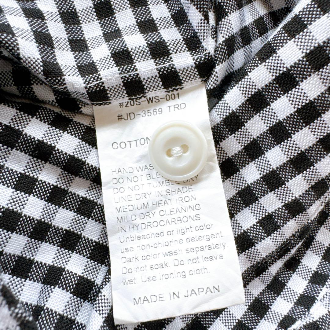 DANTON ダントン 半袖プルオーバー シャツ 丸襟 ギンガムチェック 38