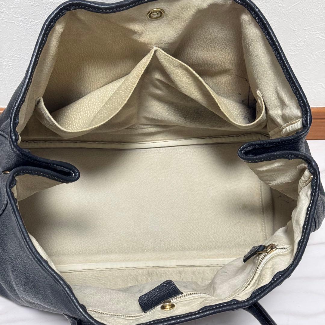 シセイ オールレザー トートバッグ ネイビー ビジネス 大容量 PC A4シボ革