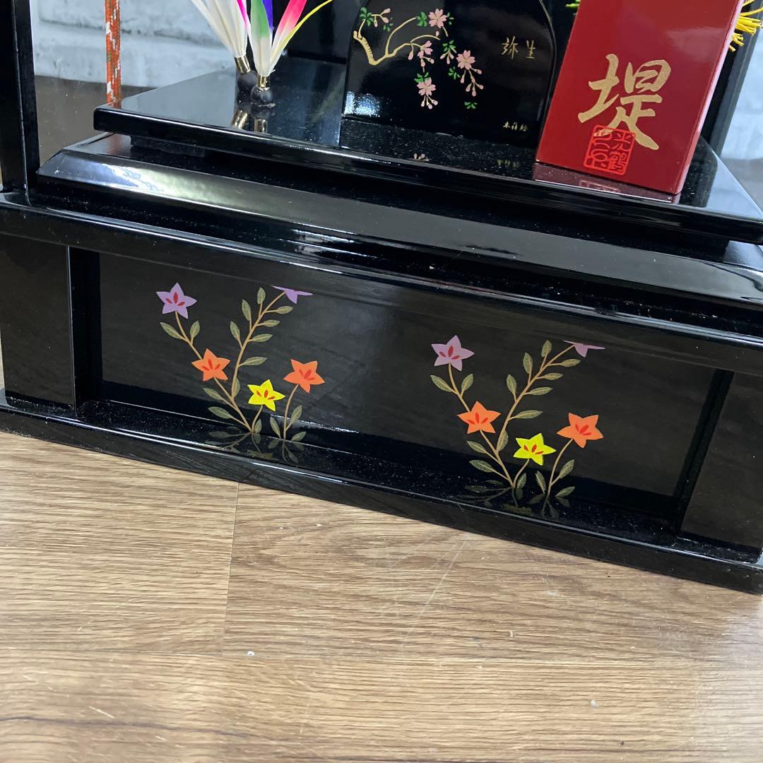 A-4 昭和レトロ 美品 正月飾り 羽子板 ケース飾り 花堤 藤娘 縁起物 工芸