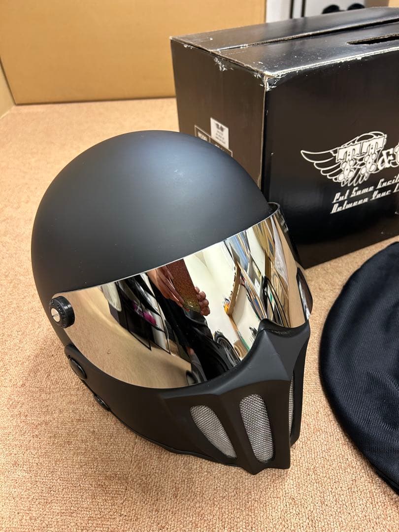 【廃盤•レア•美品】TT&CO. マッドマッスク　マットブラック ミラーシールド