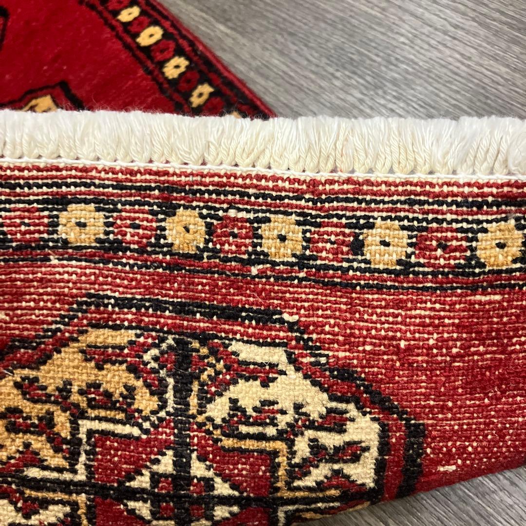 31cmx61ミニラグあがりかまちラグ　ヴィンテージ ラグパキスタン手織り絨毯