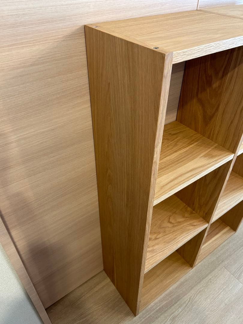 【送料込美品】MUJIスタッキングシェルフセット ３段×2列 オーク材