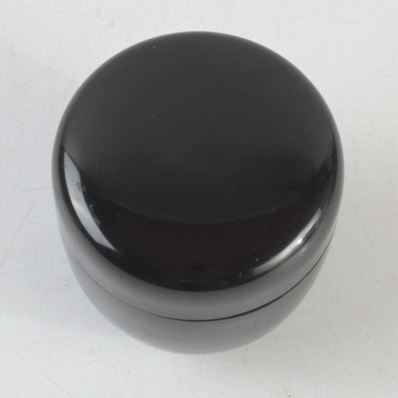 茶道具　輪島塗　岡本陽斎作　切合口　黒中棗　共箱　V　9463