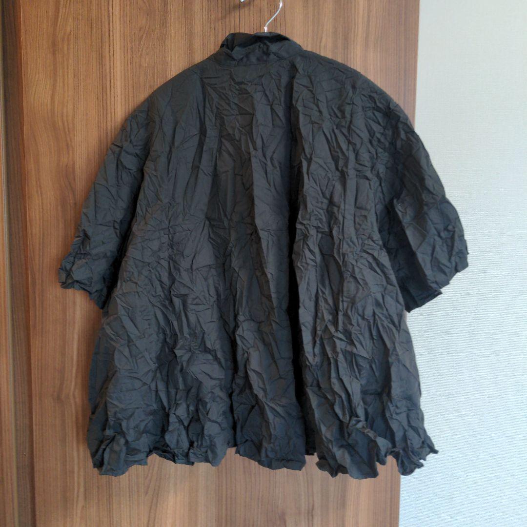 mizuiro ind クレープ素材 半袖シャツ 黒