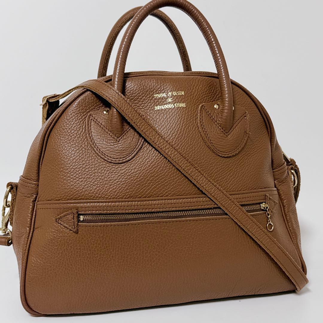 【24時間以内発送】ヤングアンドオルセン　キャメル　ボストンバッグ　ショルダー
