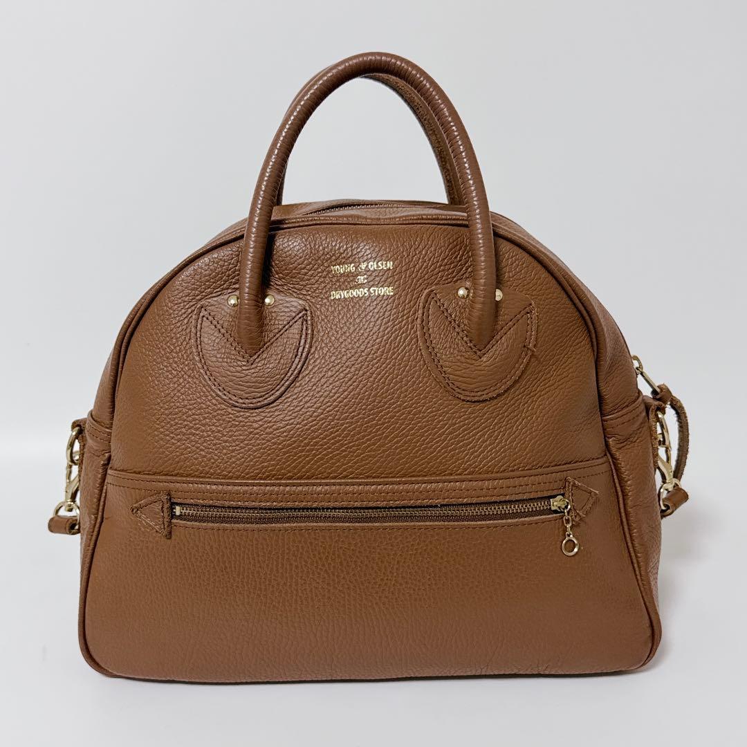 【24時間以内発送】ヤングアンドオルセン　キャメル　ボストンバッグ　ショルダー