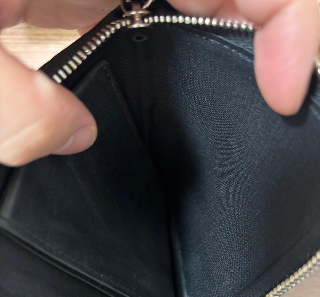 東京クロコダイル　スモールクロコダイルマットL字ファスナーミニ財布　ブラック