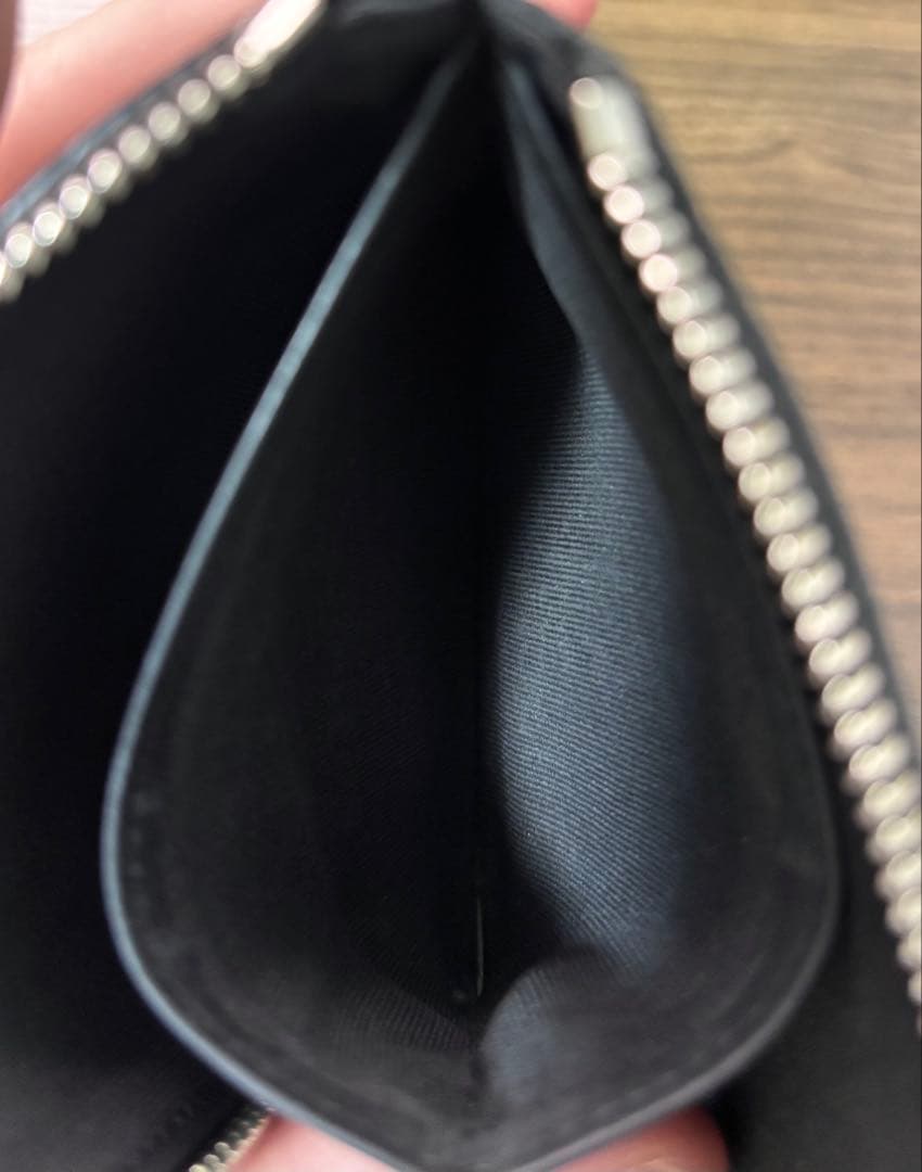 東京クロコダイル　スモールクロコダイルマットL字ファスナーミニ財布　ブラック