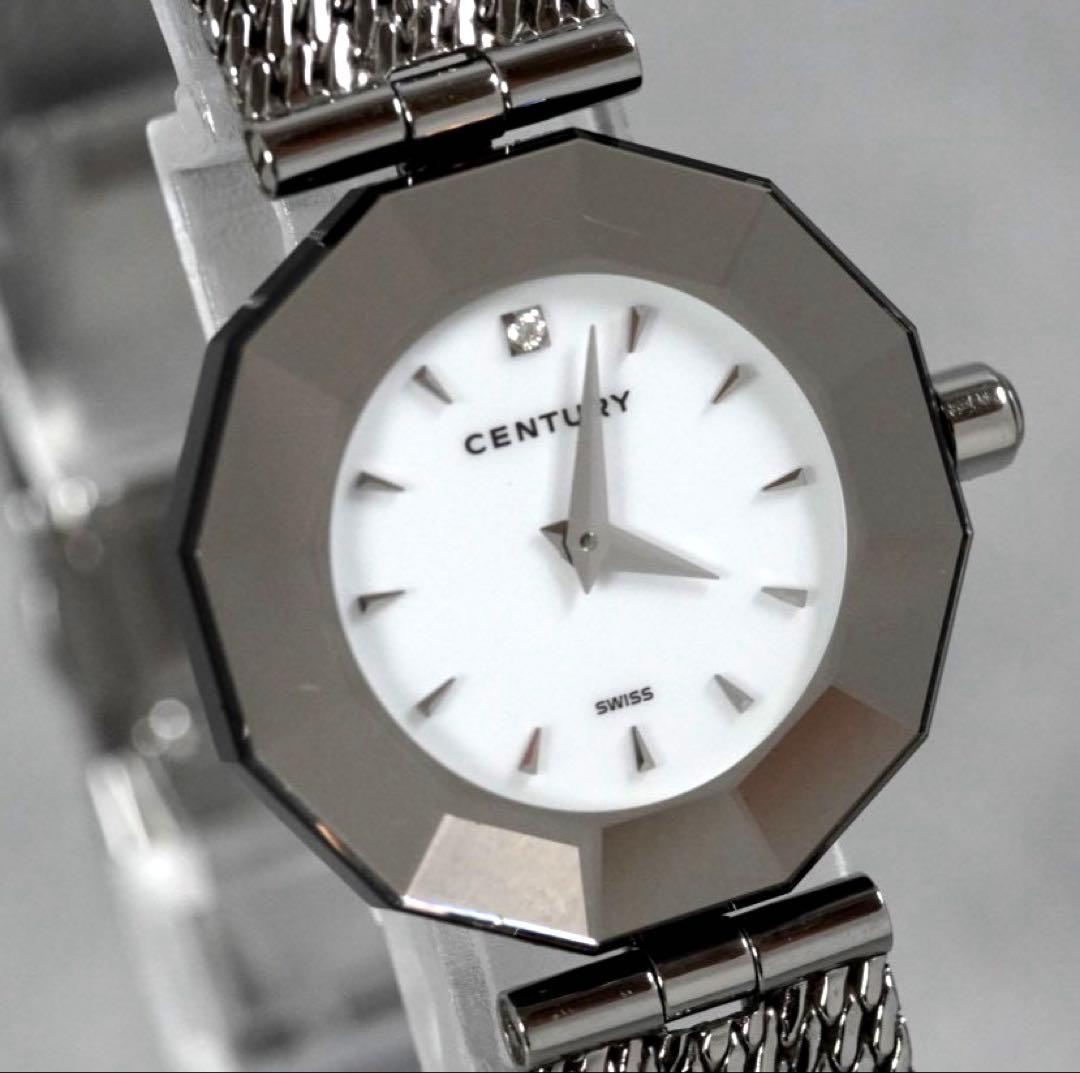 極美品 CENTURY センチュリー タイムジェム 2針 1pダイヤ 腕時計