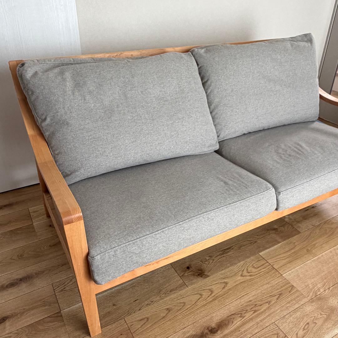 ニトリ　アルナス　3人用ソファ　グレー／ライトブラウン