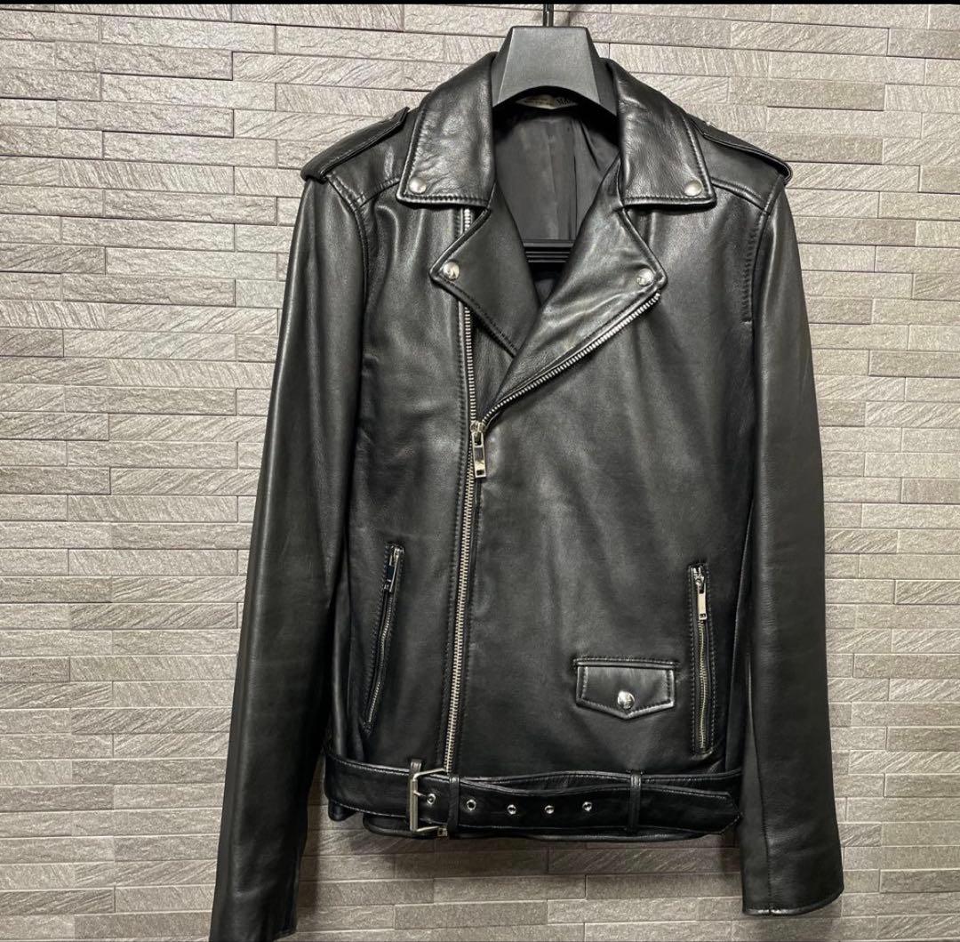 ZARA リアルレザー　本革　ライダースジャケット