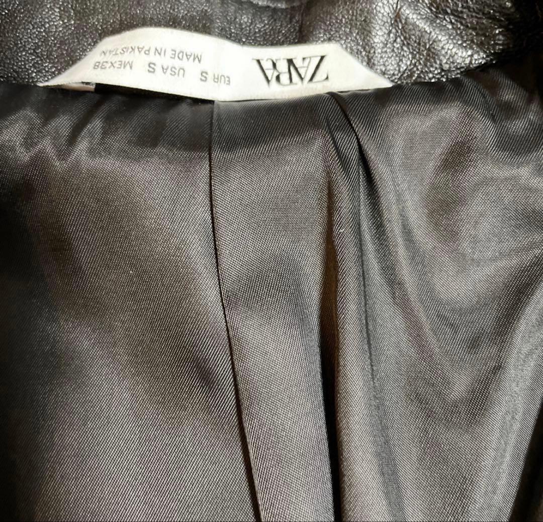 ZARA リアルレザー　本革　ライダースジャケット