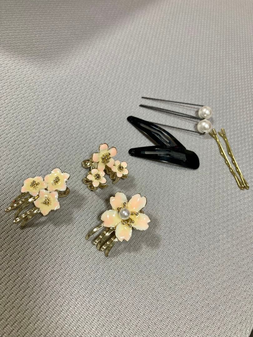 七五三 3歳正絹着物　被布セット　紅一点　花柄