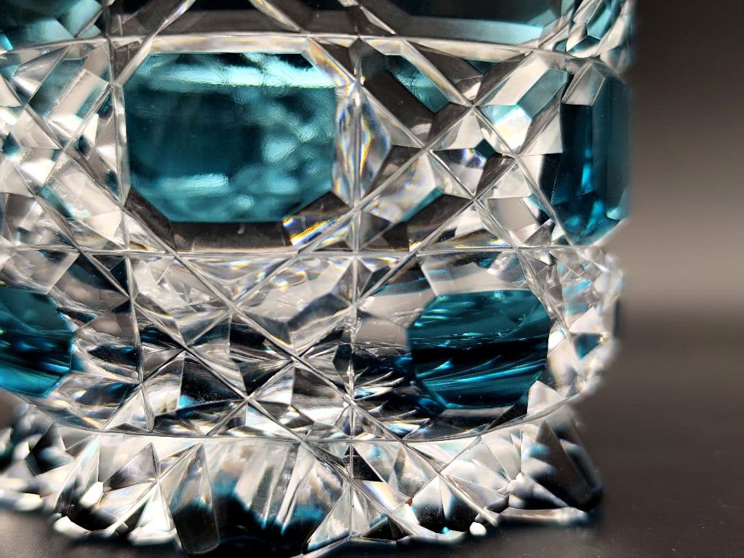 超希少品☆黒川昭男 江戸切子 棗 蓋物 茶道具 （切子、江戸切子、薩摩切子）