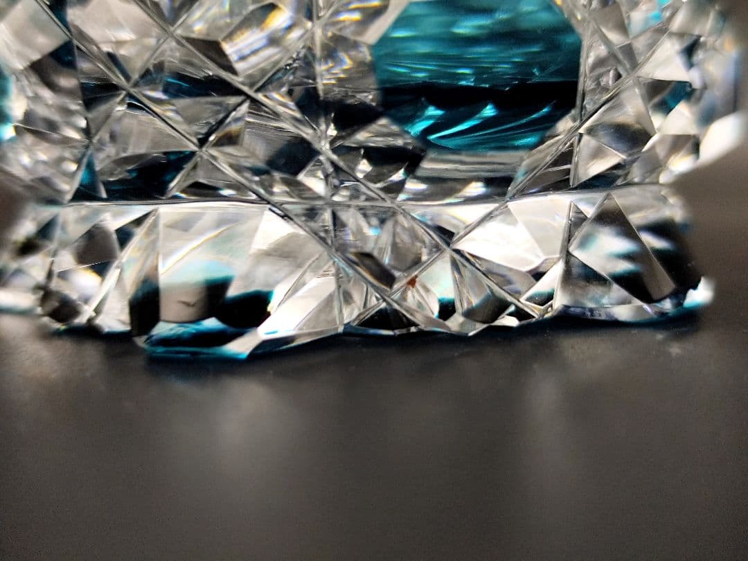 超希少品☆黒川昭男 江戸切子 棗 蓋物 茶道具 （切子、江戸切子、薩摩切子）