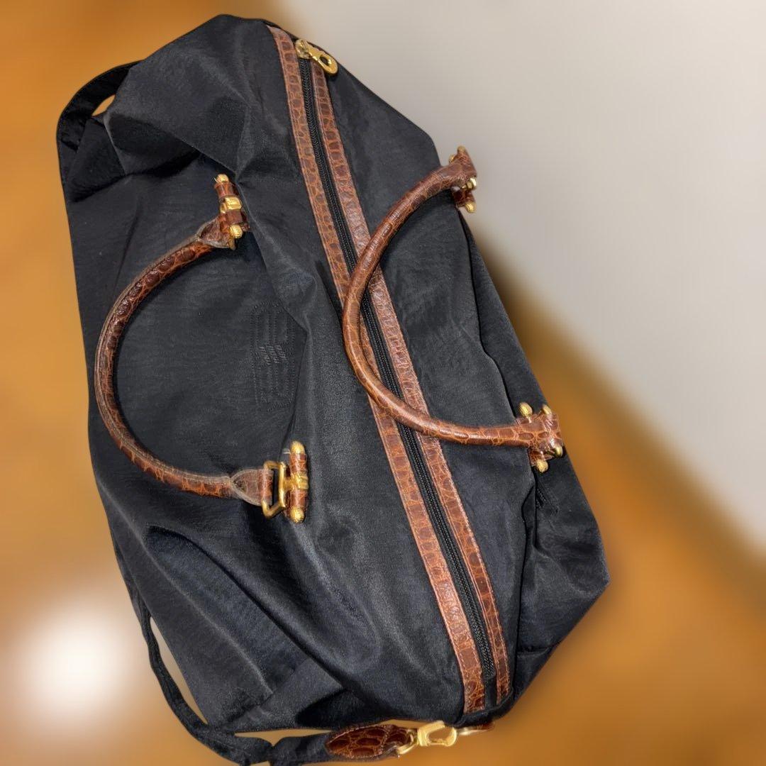 のの◾️BALENCIAGA ヴィンテージ ボストンバッグ大クロコダイル型