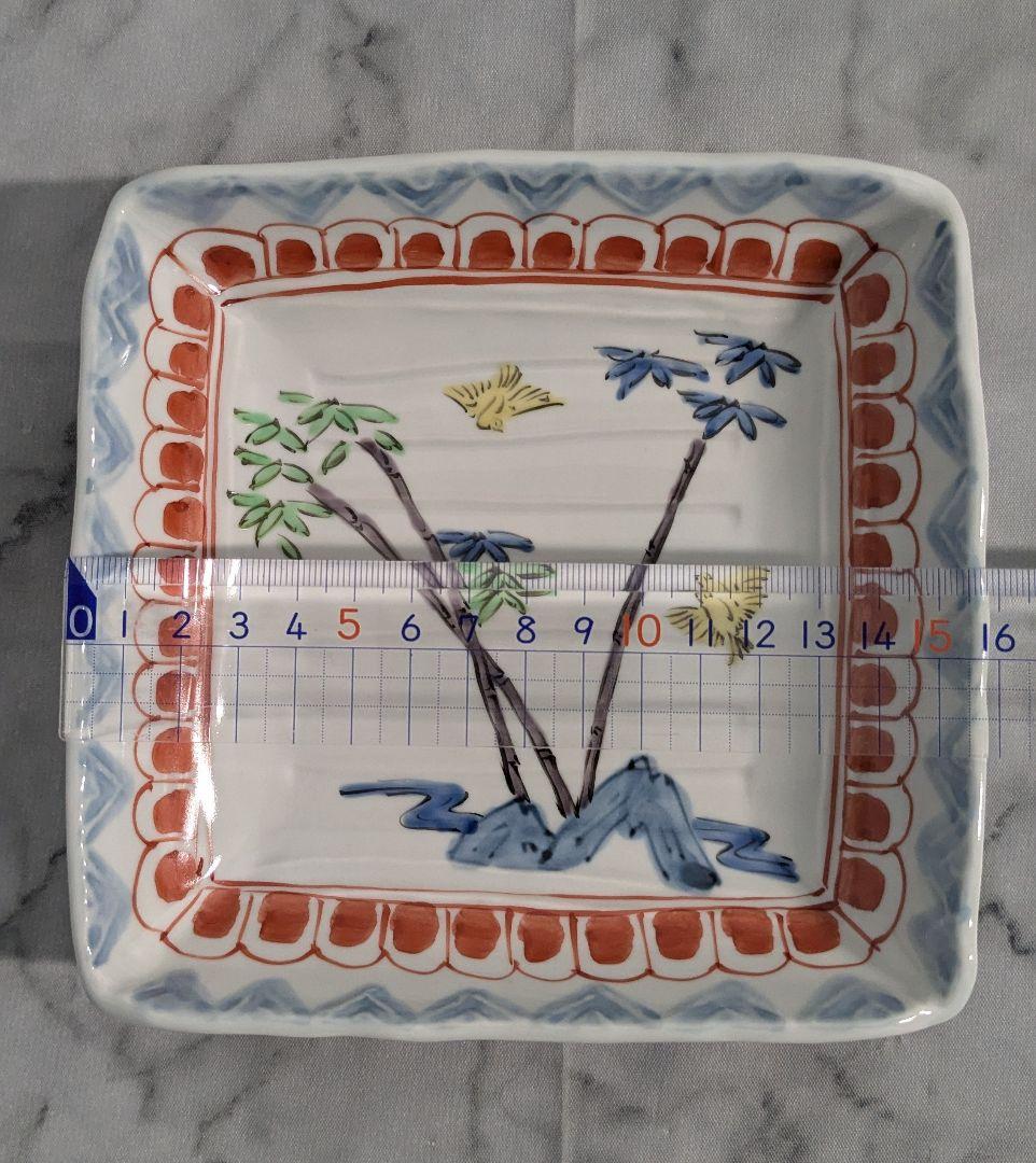 波佐見焼　藍水　角皿