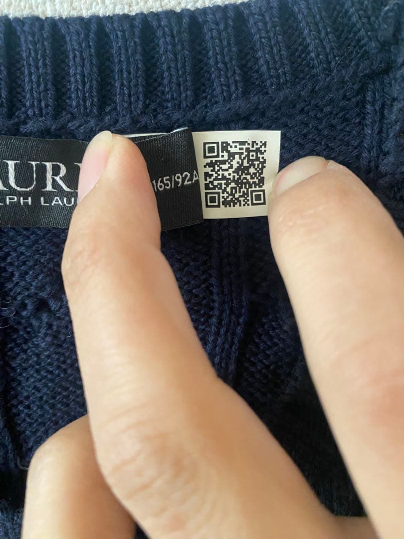 ローレン ケーブルニット ラルフローレン シグネチャーニット ネイビー M