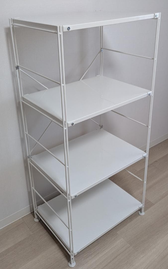 無印良品　スチールユニットシェルフ・スチール棚セット・中・ライトグレー