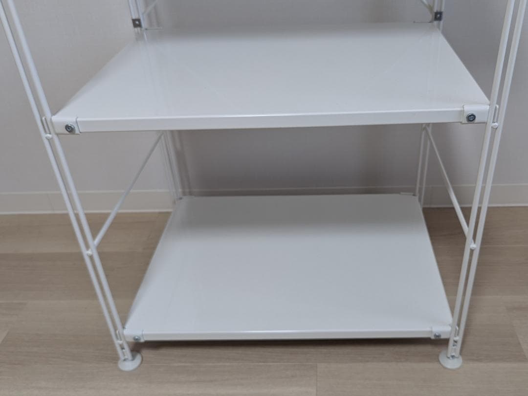 無印良品　スチールユニットシェルフ・スチール棚セット・中・ライトグレー