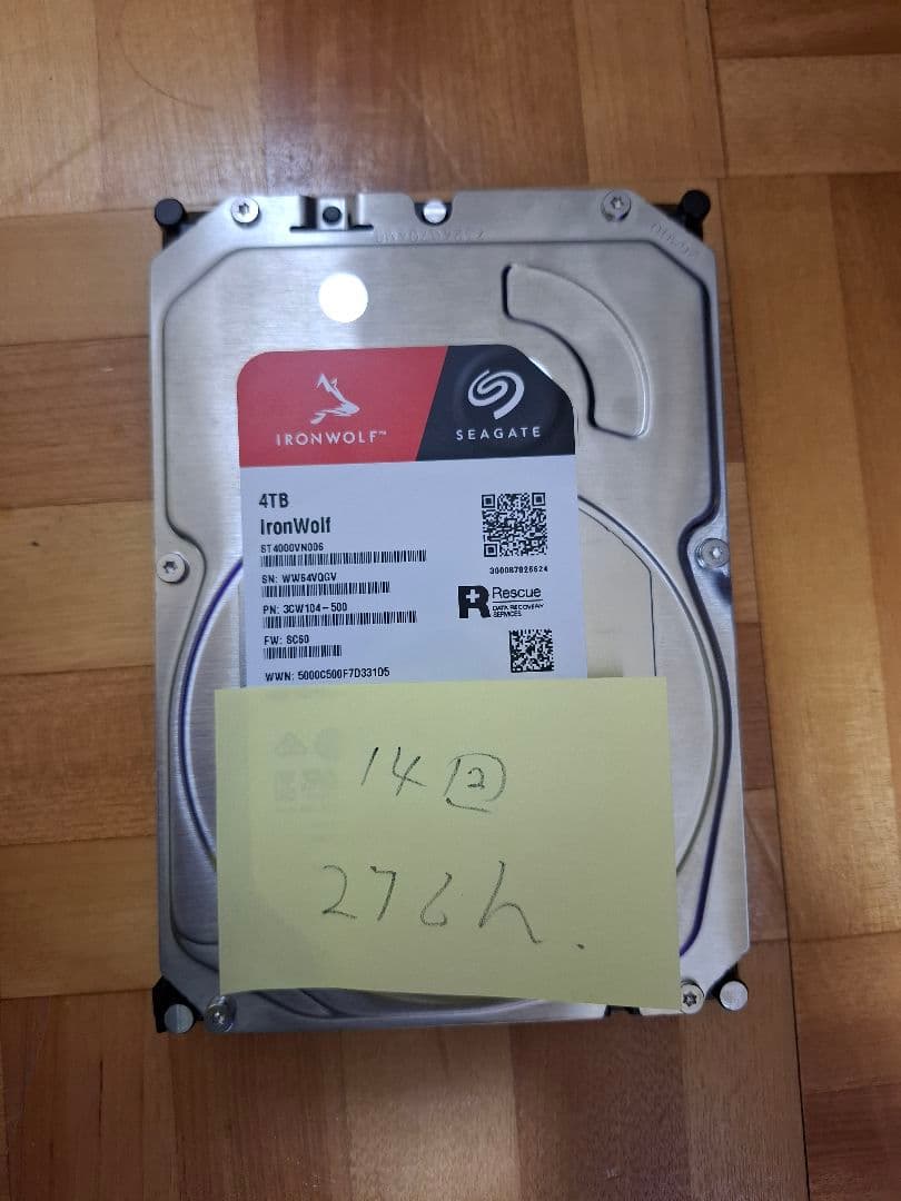 seagate ironwolf 4TB 3.5インチHDD(使用時間少)②