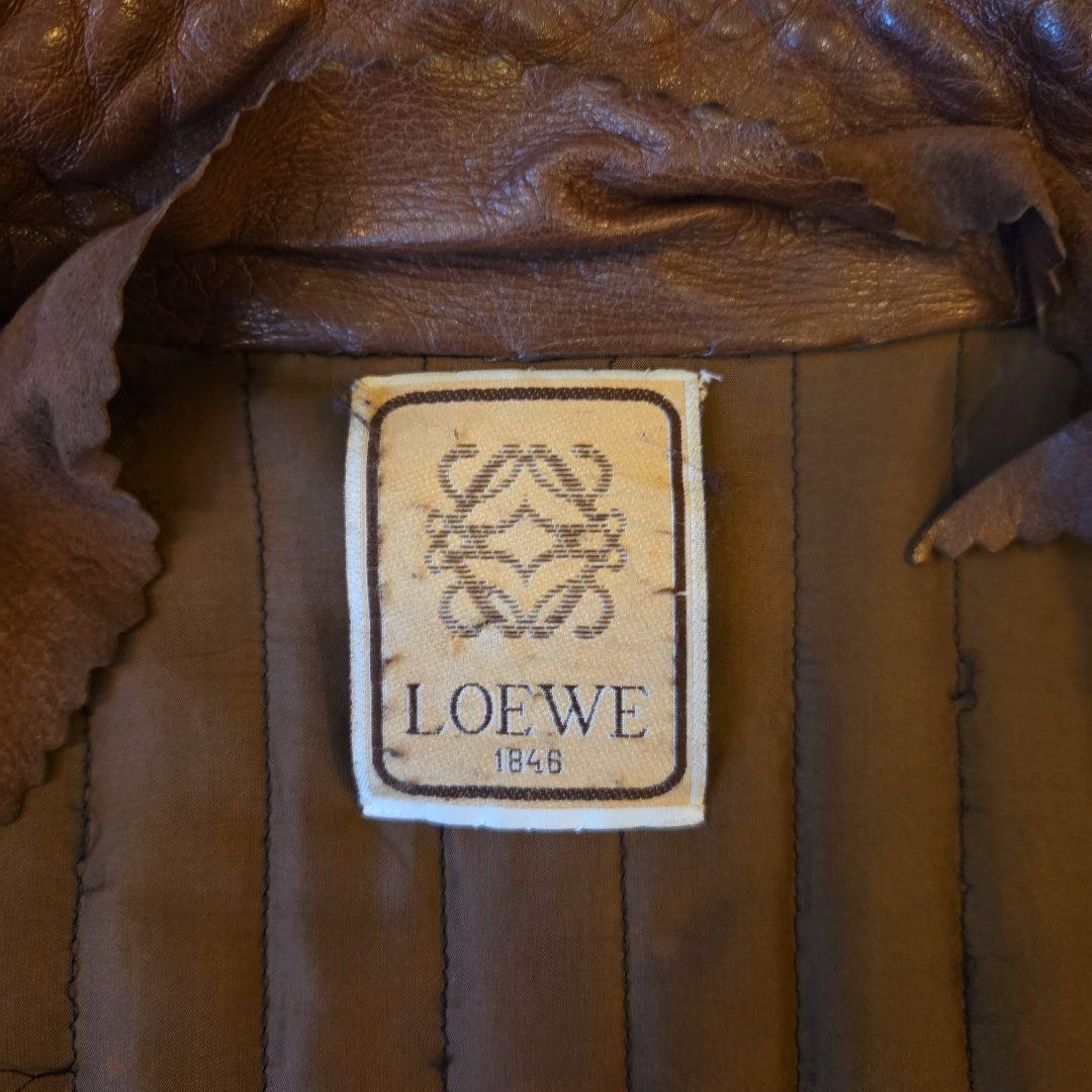 LOEWE ロエベ ヴィンテージ ナッパレザー ジャケット コート ブラウン