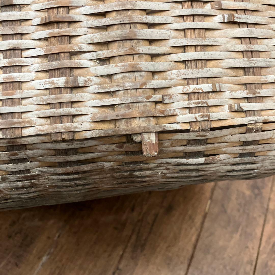 昭和レトロ 竹籠 竹かご 竹細工 竹編み 竹製 バスケット 収納バスケット
