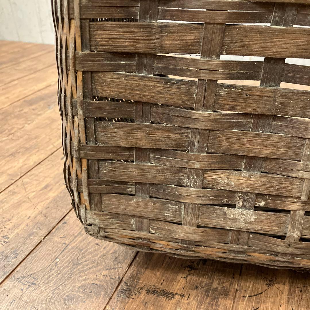 昭和レトロ 竹籠 竹かご 竹細工 竹編み 竹製 バスケット 収納バスケット