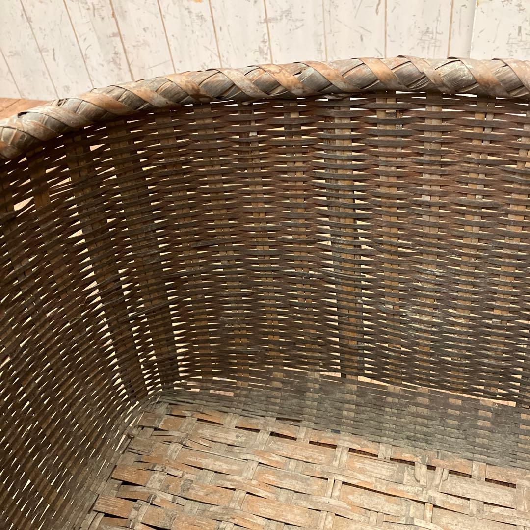 昭和レトロ 竹籠 竹かご 竹細工 竹編み 竹製 バスケット 収納バスケット