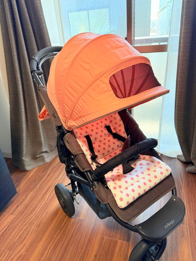 エアバギー ベビーカー オレンジ 室内保管 美品 3輪