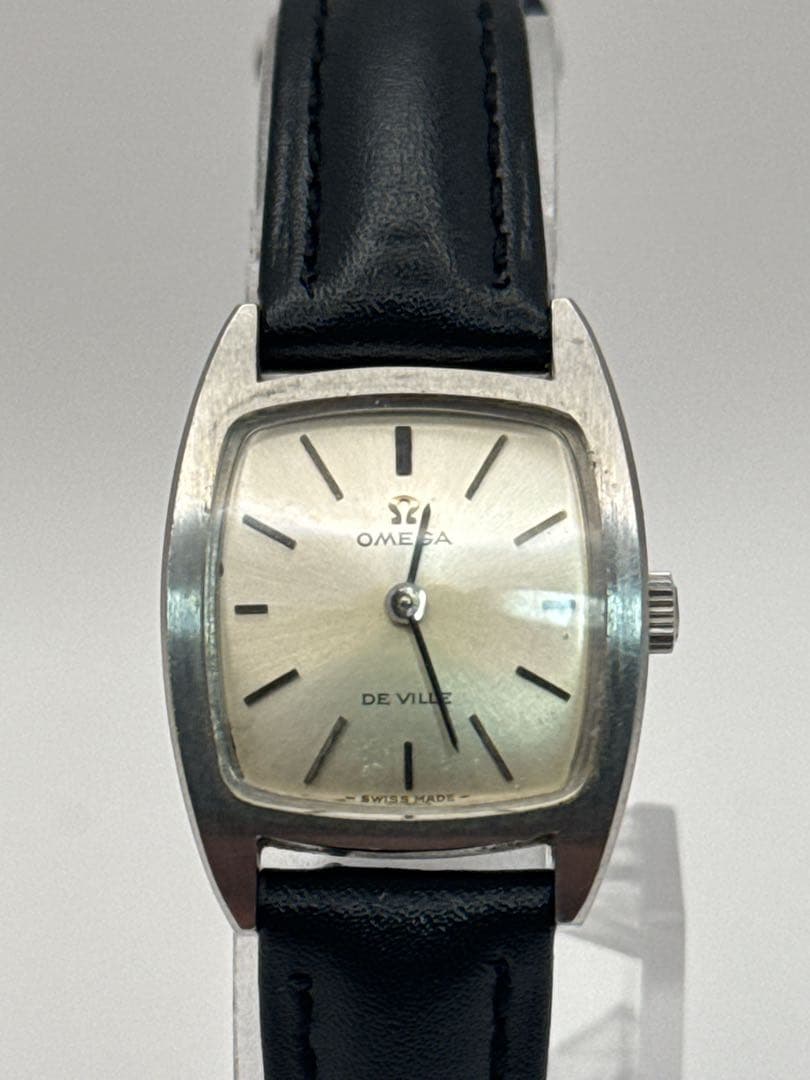 【稼動品】OMEGA デ・ヴィル 手巻き シルバー文字盤 新品ベルト オメガ