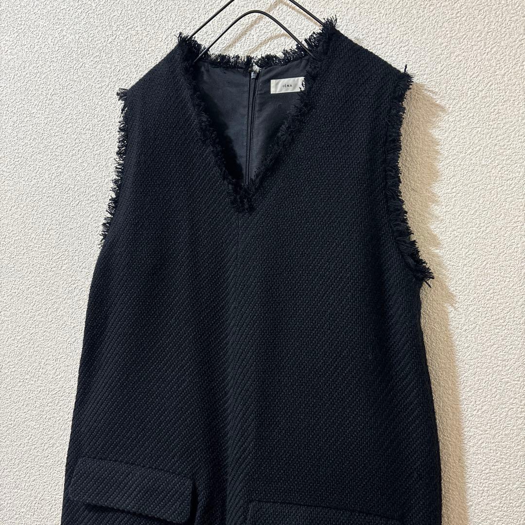 極美品　人気完売品　イエナ　ツィードコンビネゾン　オールインワン　黒