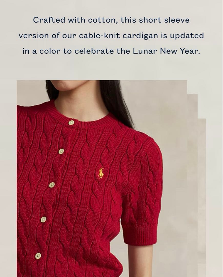 ラルフローレン　LunarNewYear ShortSleeveCardigan