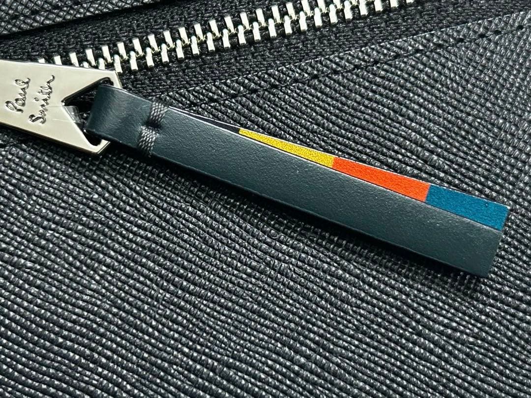 Paul Smith ブライトストライププラー　マネークリップ型　折り財布　黒