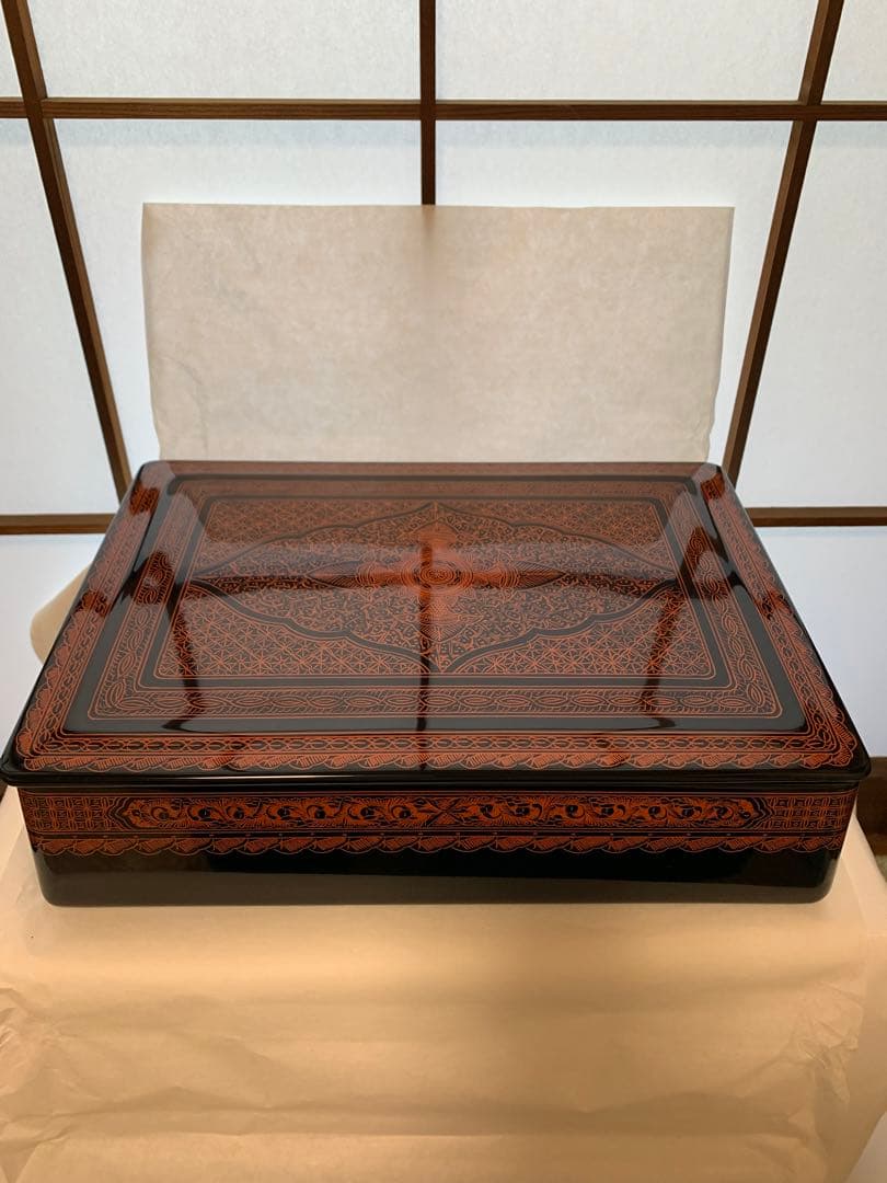蒟醤　文章箱　文箱　漆器